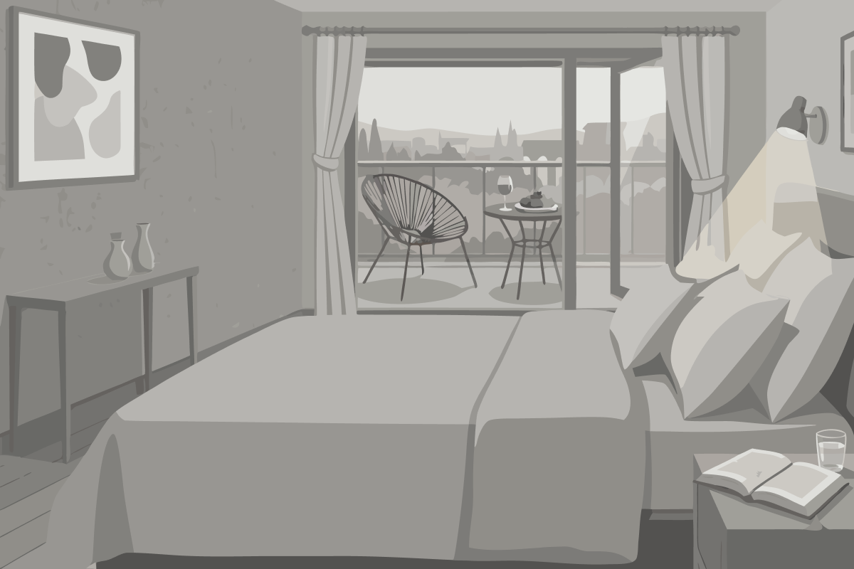 Kamer met Kingsize Bed en Uitzicht op Zee
